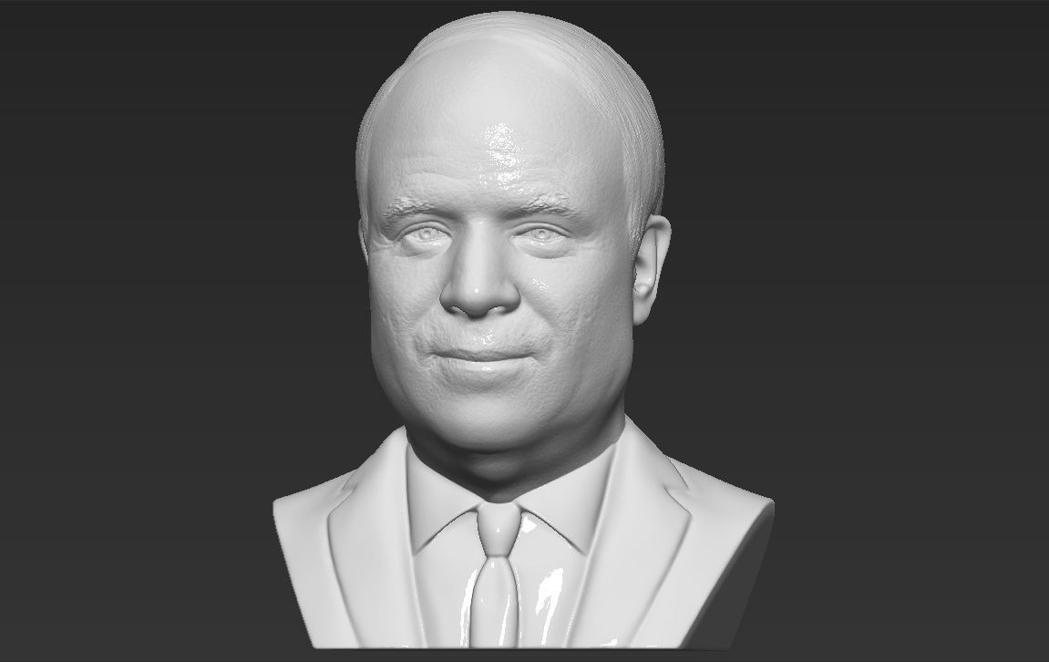 John McCain bust 3D printing ready stl obj formats 3D print model_6