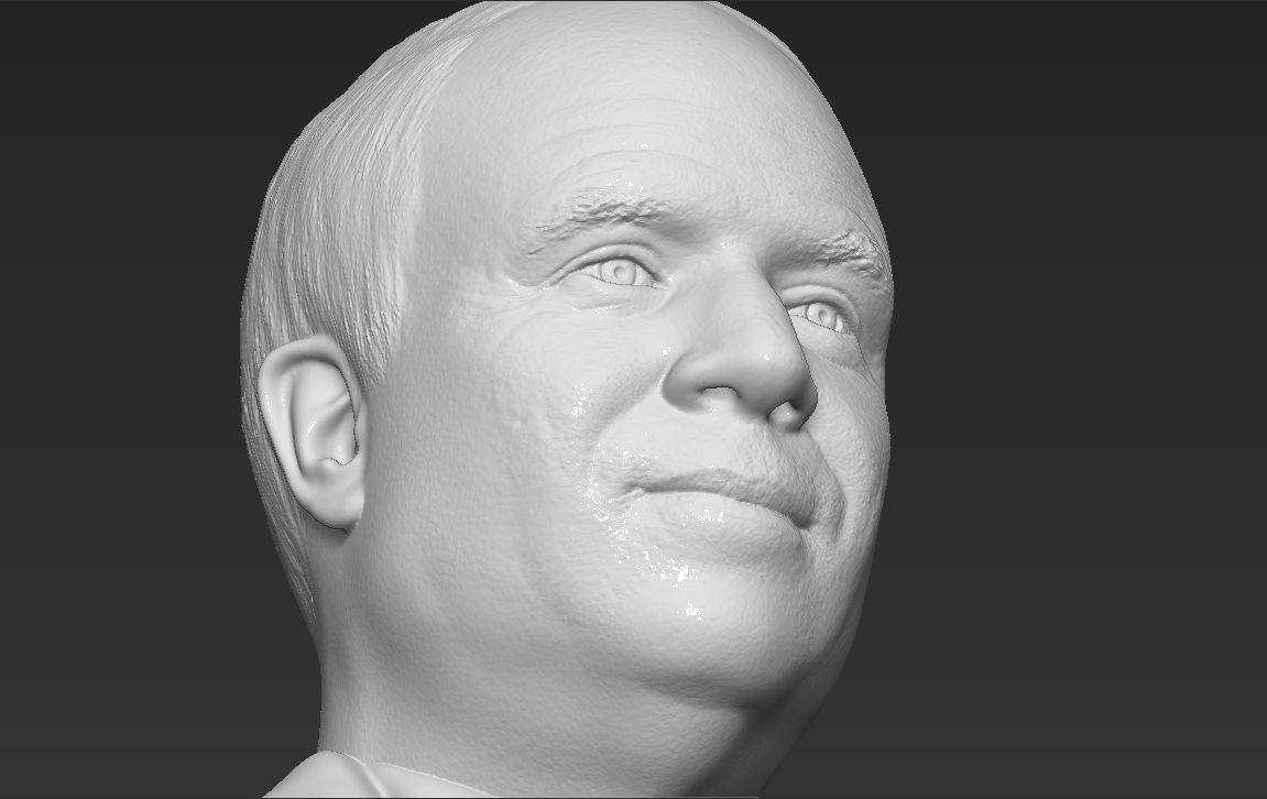 John McCain bust 3D printing ready stl obj formats 3D print model_25