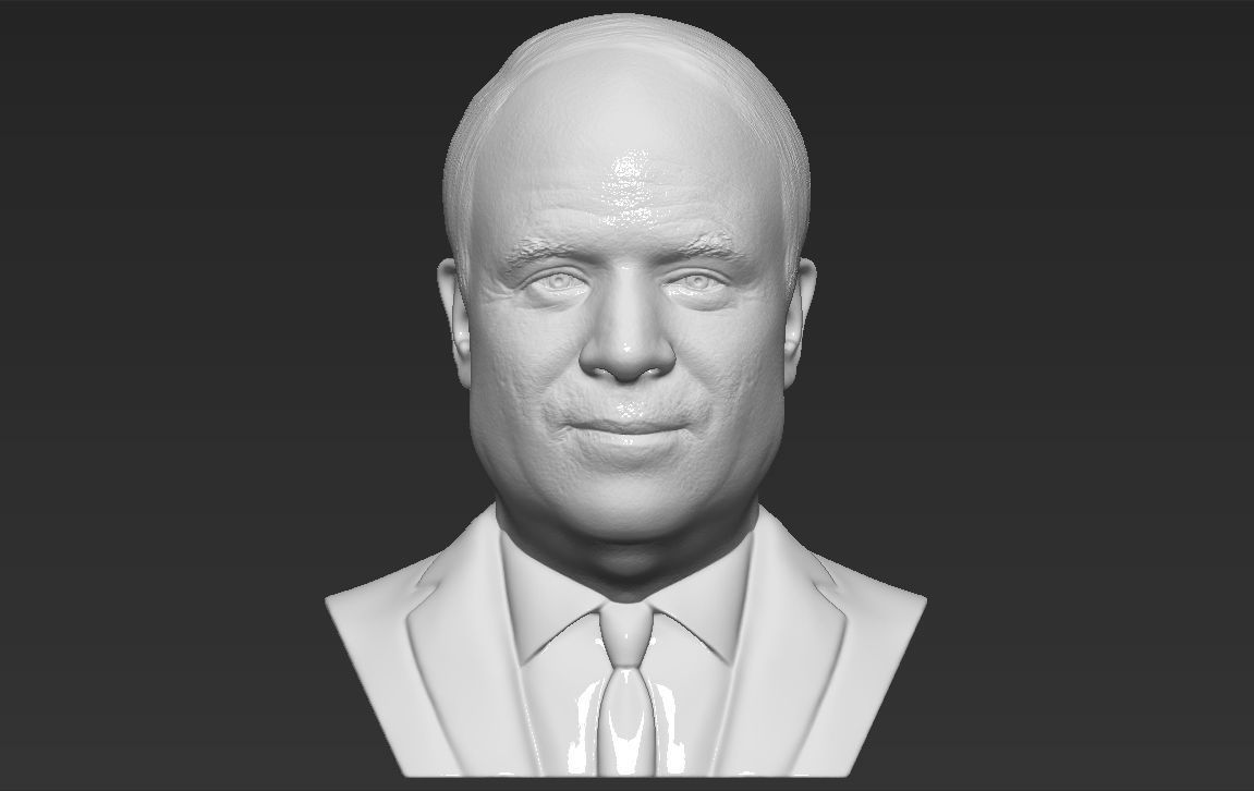 John McCain bust 3D printing ready stl obj formats 3D print model_5
