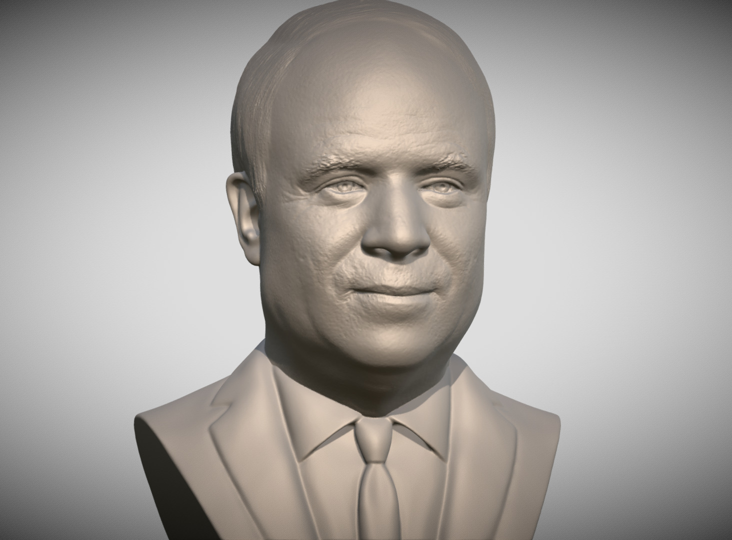 John McCain bust 3D printing ready stl obj formats 3D print model_3