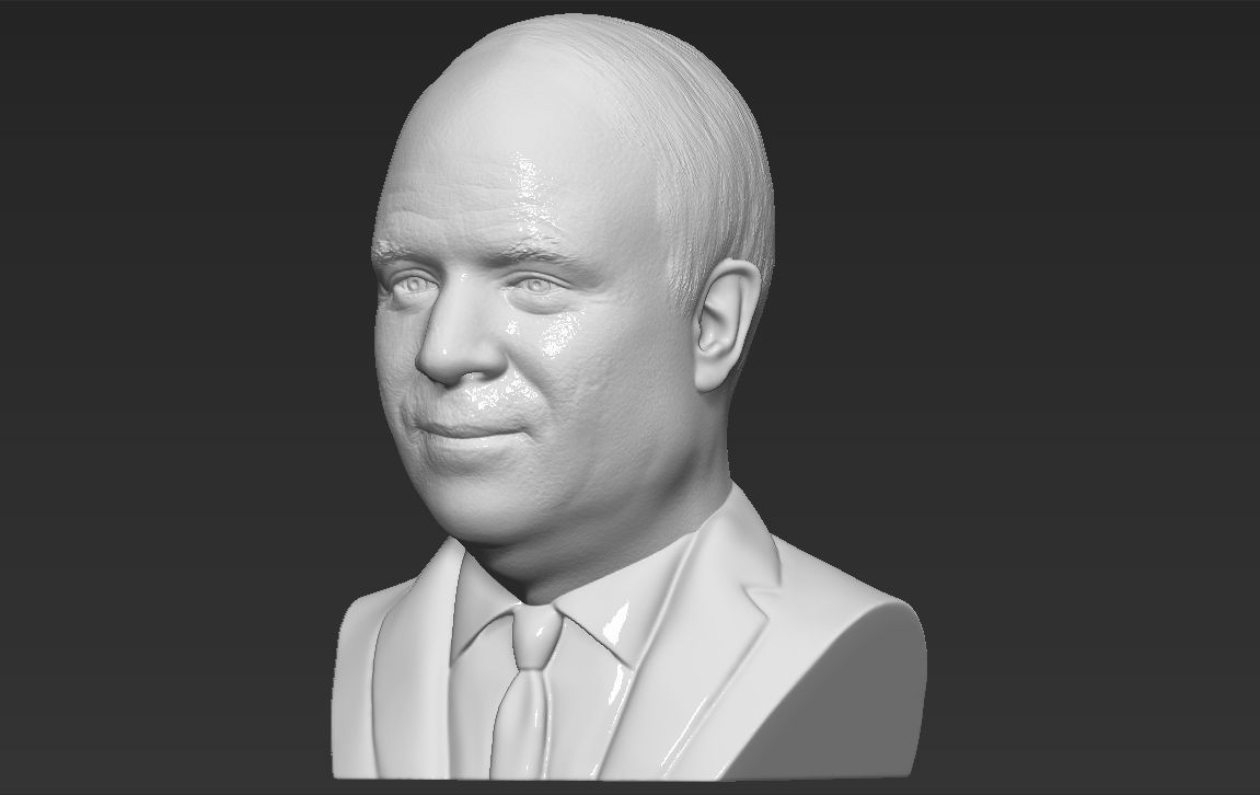 John McCain bust 3D printing ready stl obj formats 3D print model_7