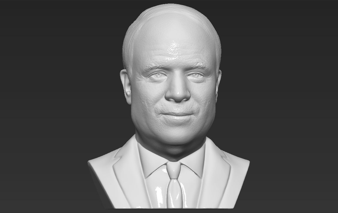 John McCain bust 3D printing ready stl obj formats 3D print model_16