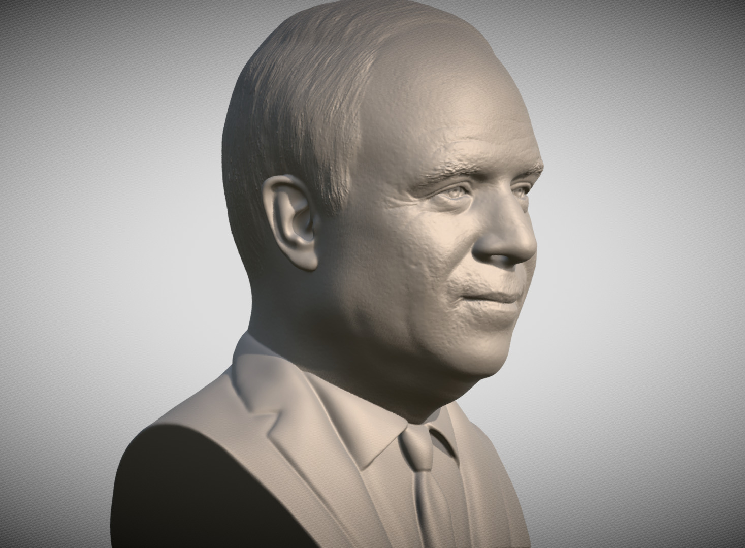 John McCain bust 3D printing ready stl obj formats 3D print model_4
