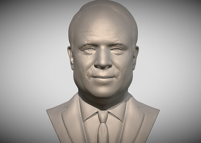 John McCain bust 3D printing ready stl obj formats 3D print model