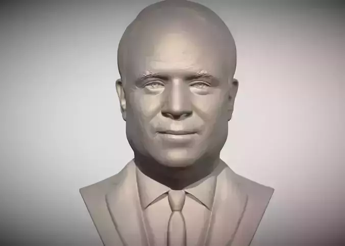 John McCain bust 3D printing ready stl obj formats 3D print model