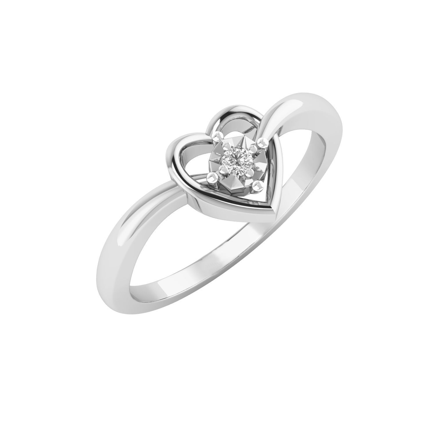 Women heart ring 3dm render 3D print model 3D print model_3