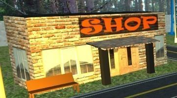 Shop lowpoly building Free low-poly 3D model