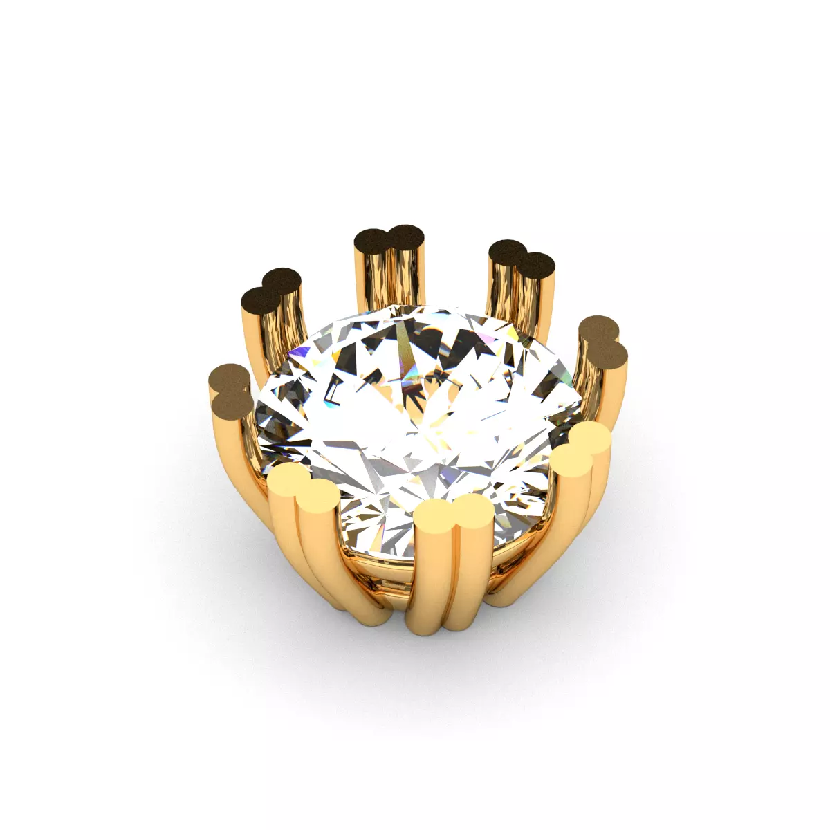 A package of solitaire ring heads engagement 8 prong printable 3D print model_0