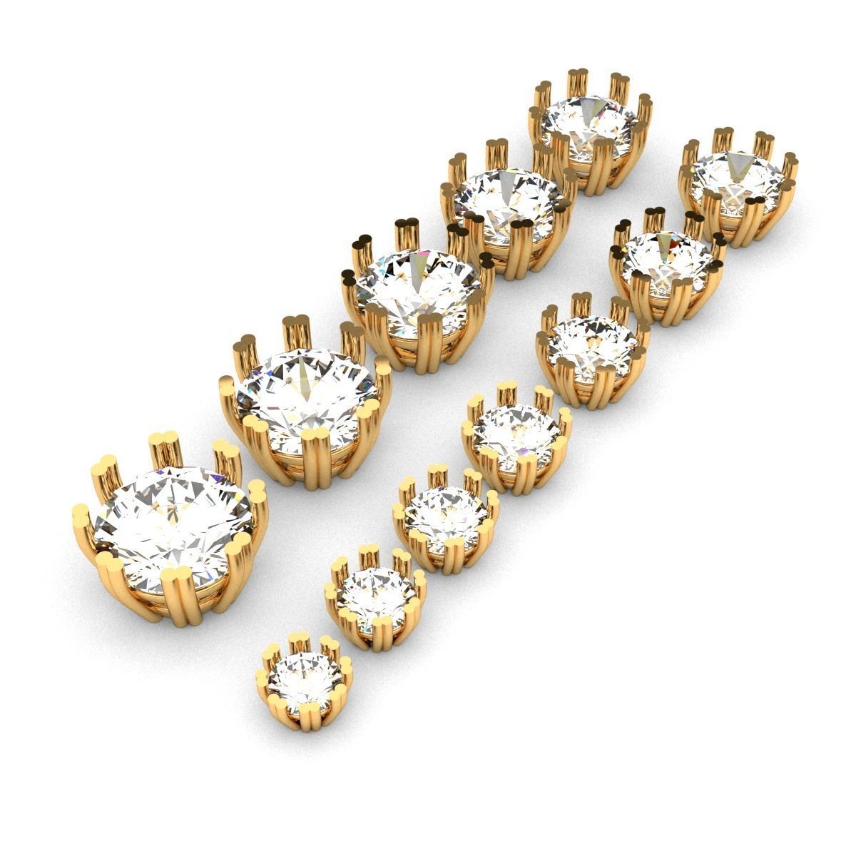 A package of solitaire ring heads engagement 8 prong printable 3D print model_5