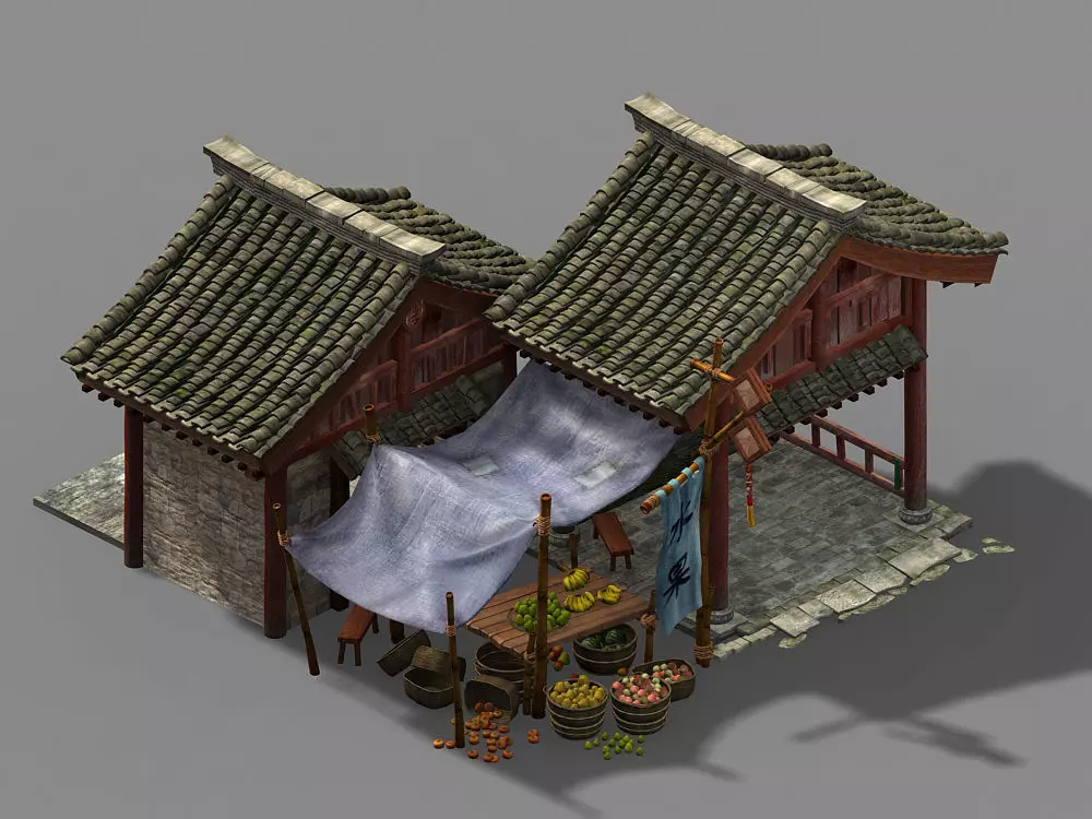Art and Culture-Fruit Stand 02 3D model_0