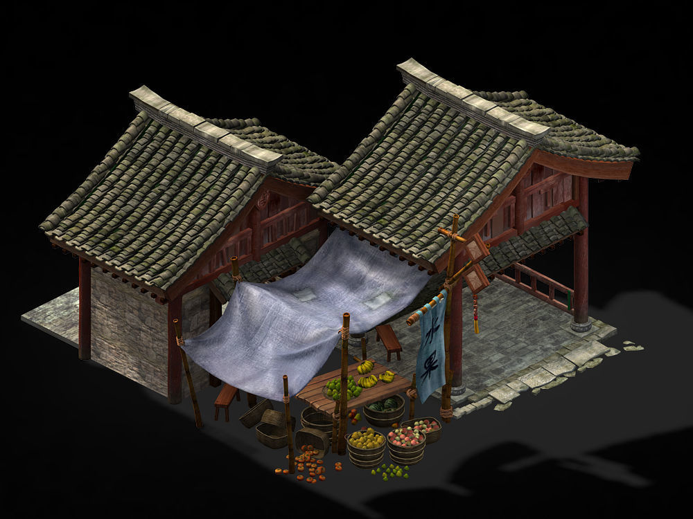 Art and Culture-Fruit Stand 02 3D model_1