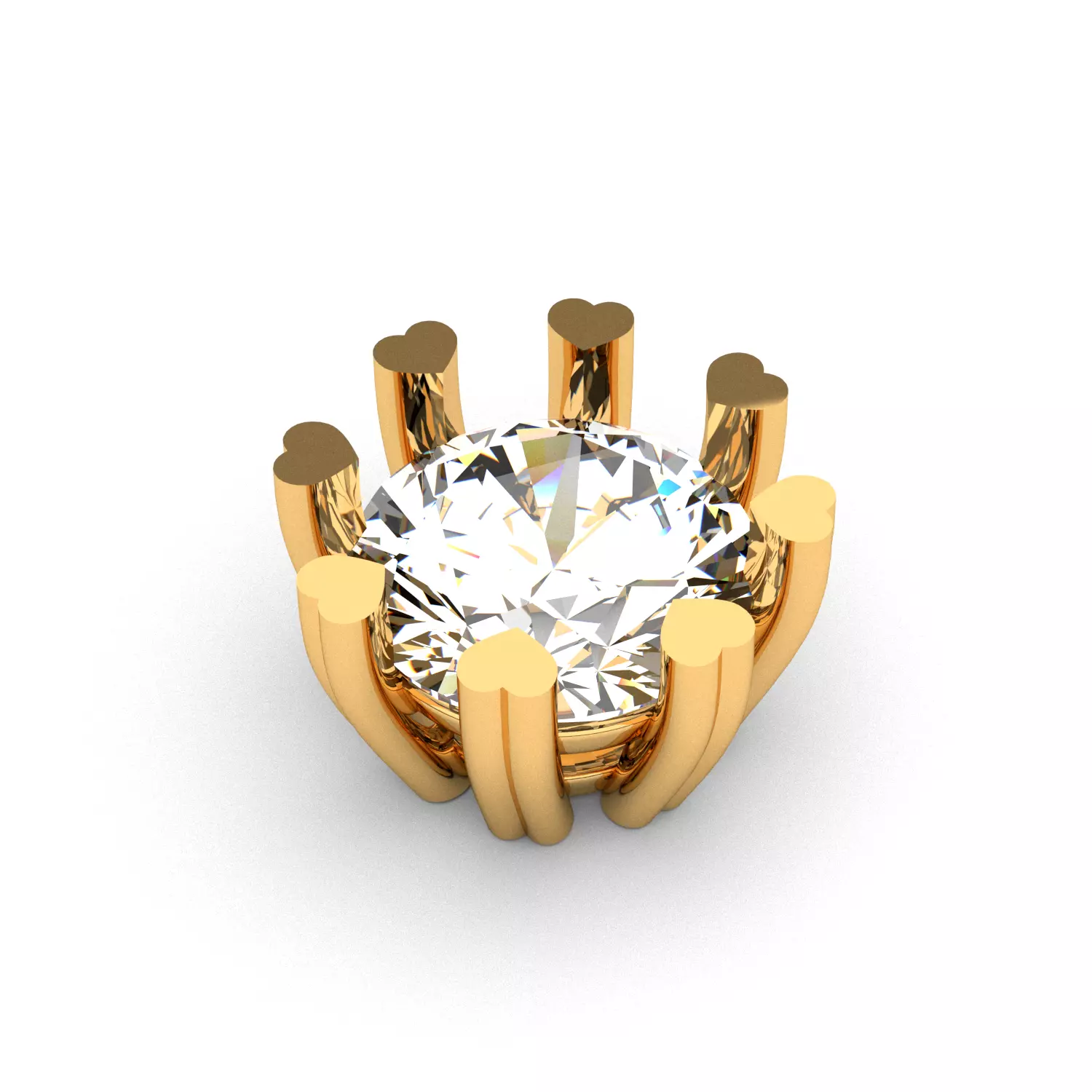 A package of solitaire ring heads engagement 8 prong printable 3D print model