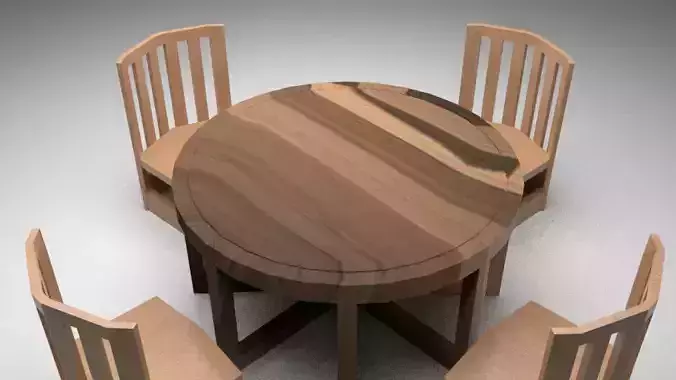 Simple Wood Furniture 3D model