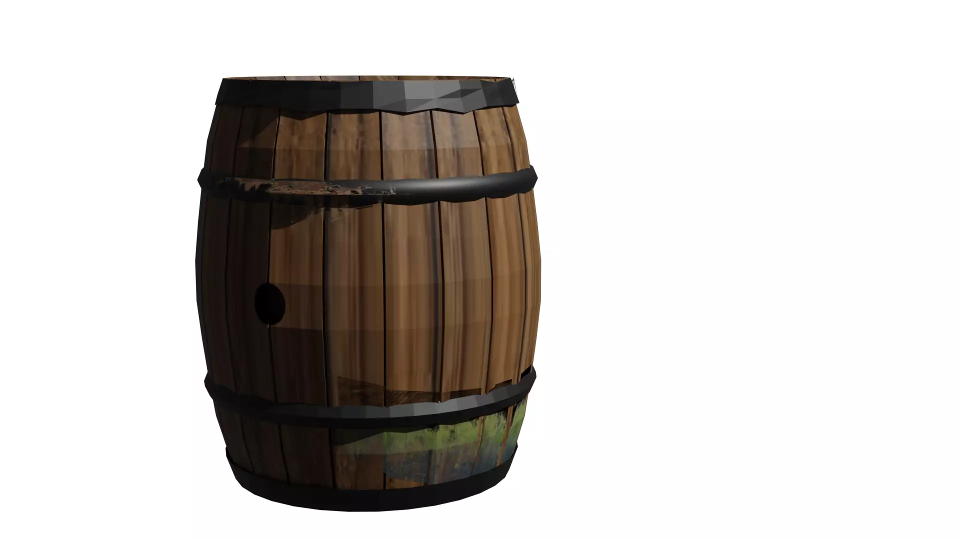 wooden Barrel Free low-poly 3D model