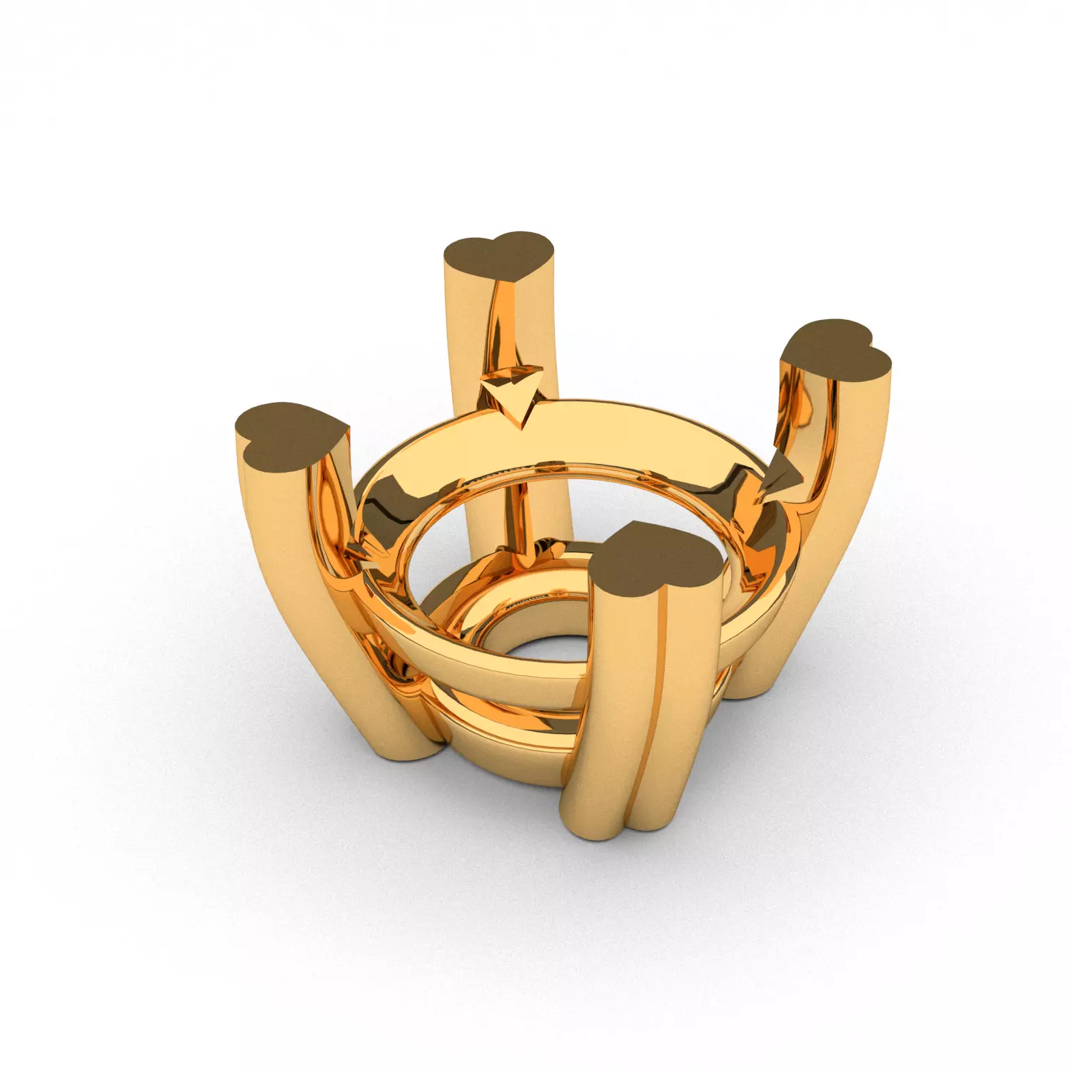 A package of solitaire ring heads engagement 4 prong printable 3D print model