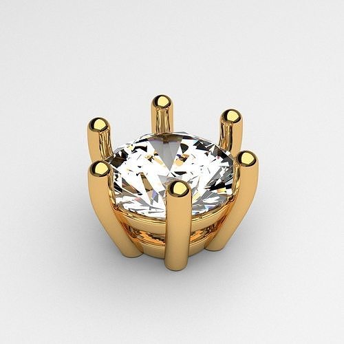 A package of solitaire ring heads engagement 3 prong printable 3D print model