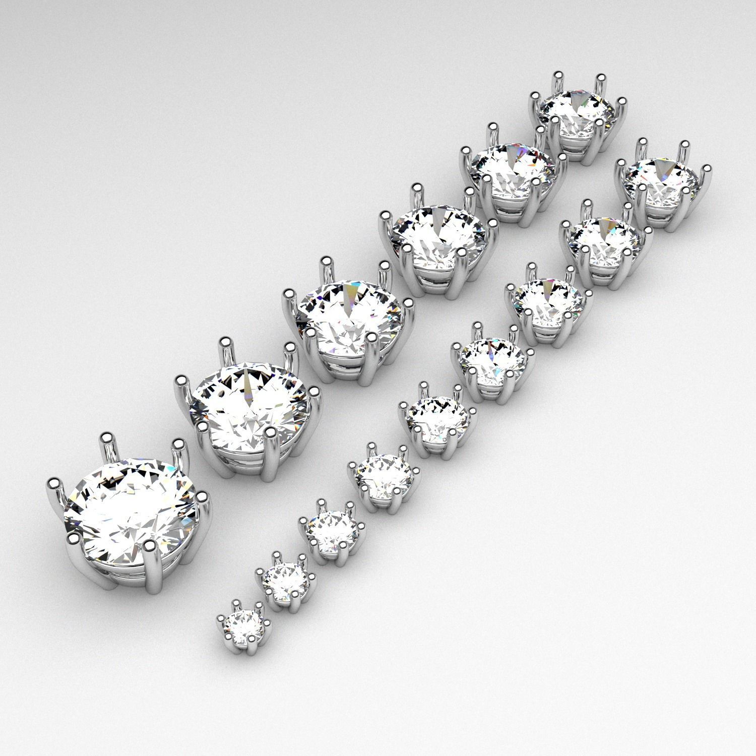 A package of solitaire ring heads engagement 3 prong printable 3D print model_7