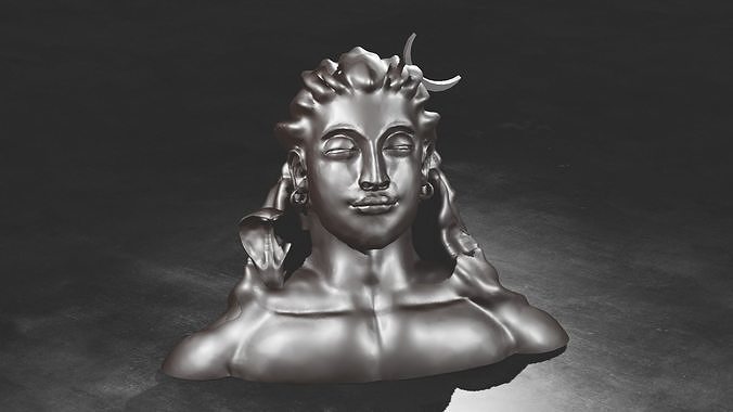 Adiyogi bust of god medusa 3D print model