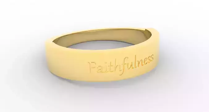 Faithfulness Female Ring gold 3D print model