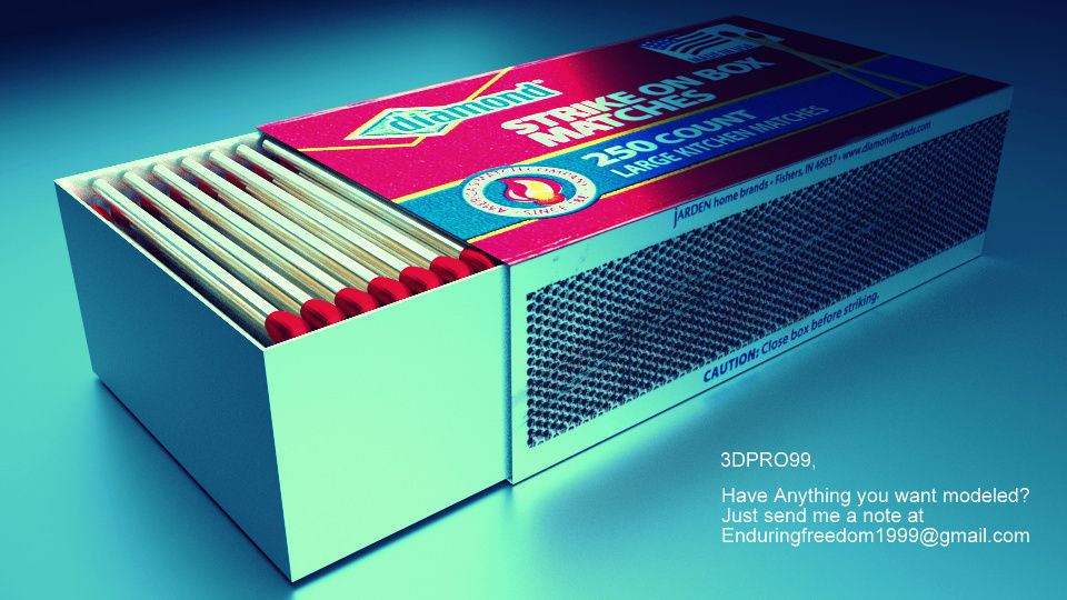 Match Box  Low-poly 3D model_1