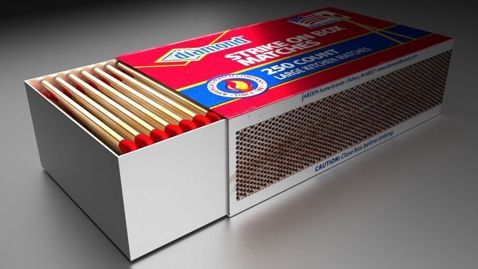 Match Box  Low-poly 3D model_0