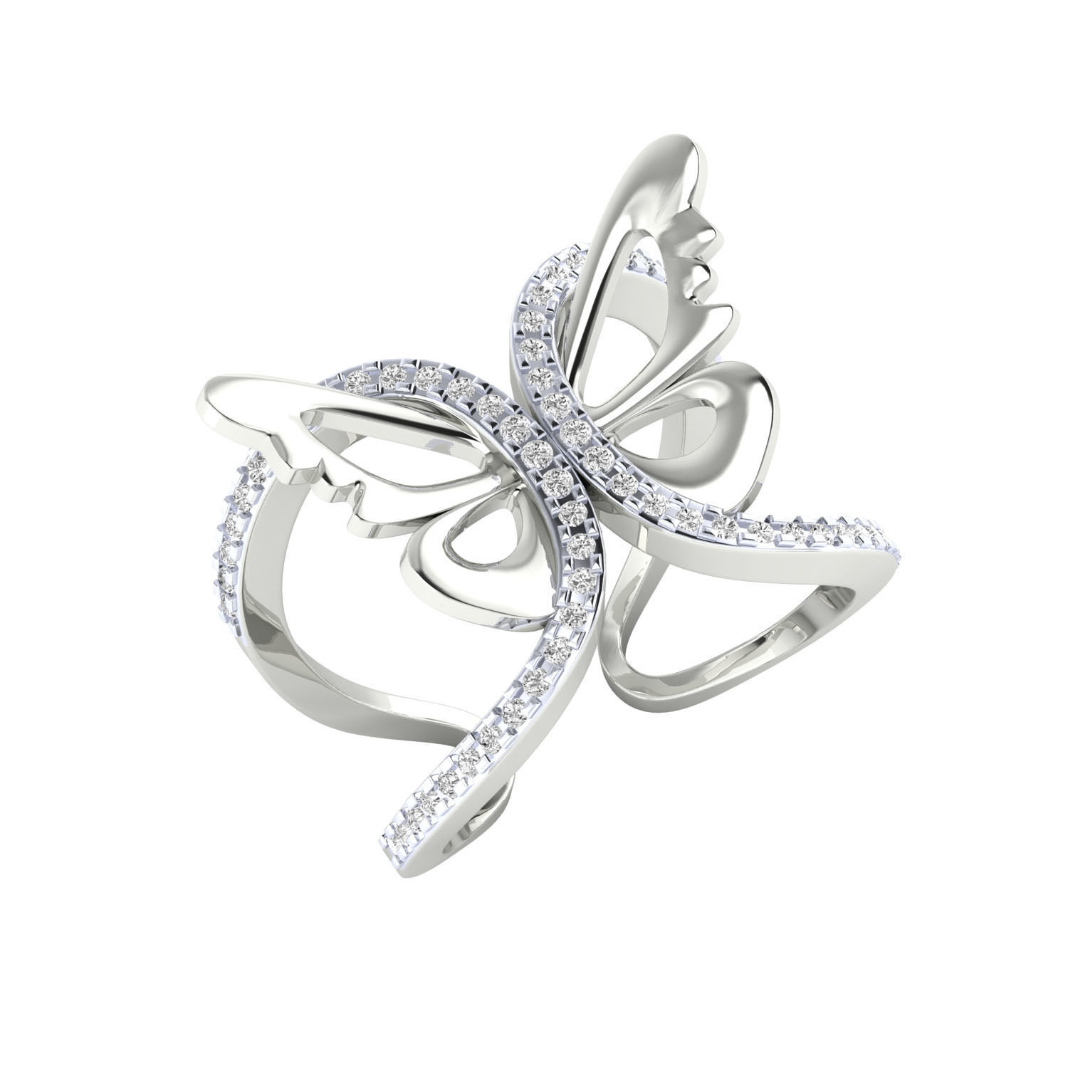 Women butterfly ring 3dm render 3D print model 3D print model_4