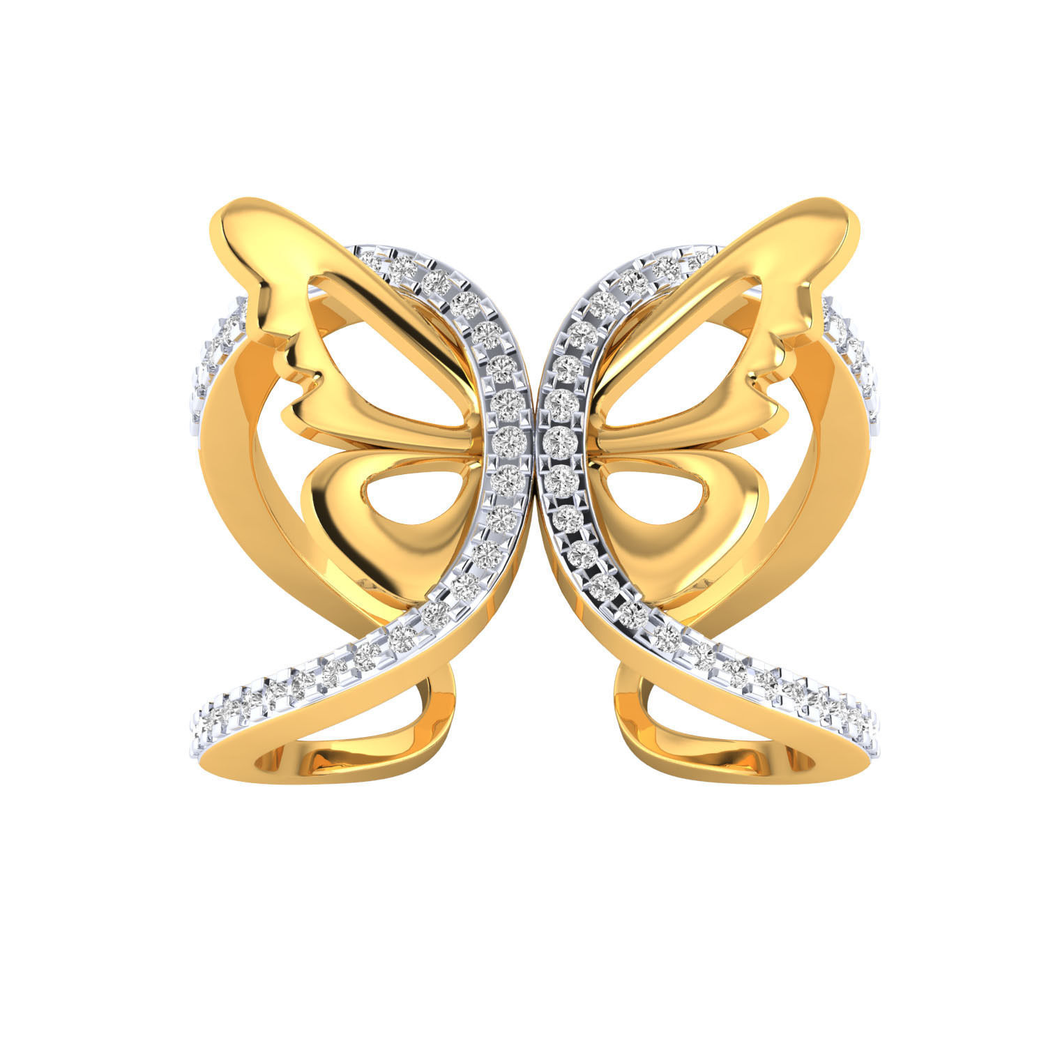 Women butterfly ring 3dm render 3D print model 3D print model_10