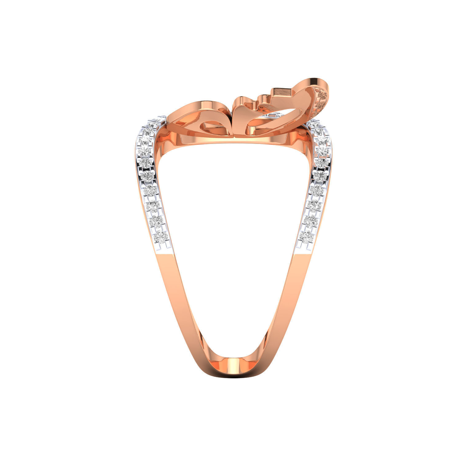 Women butterfly ring 3dm render 3D print model 3D print model_2