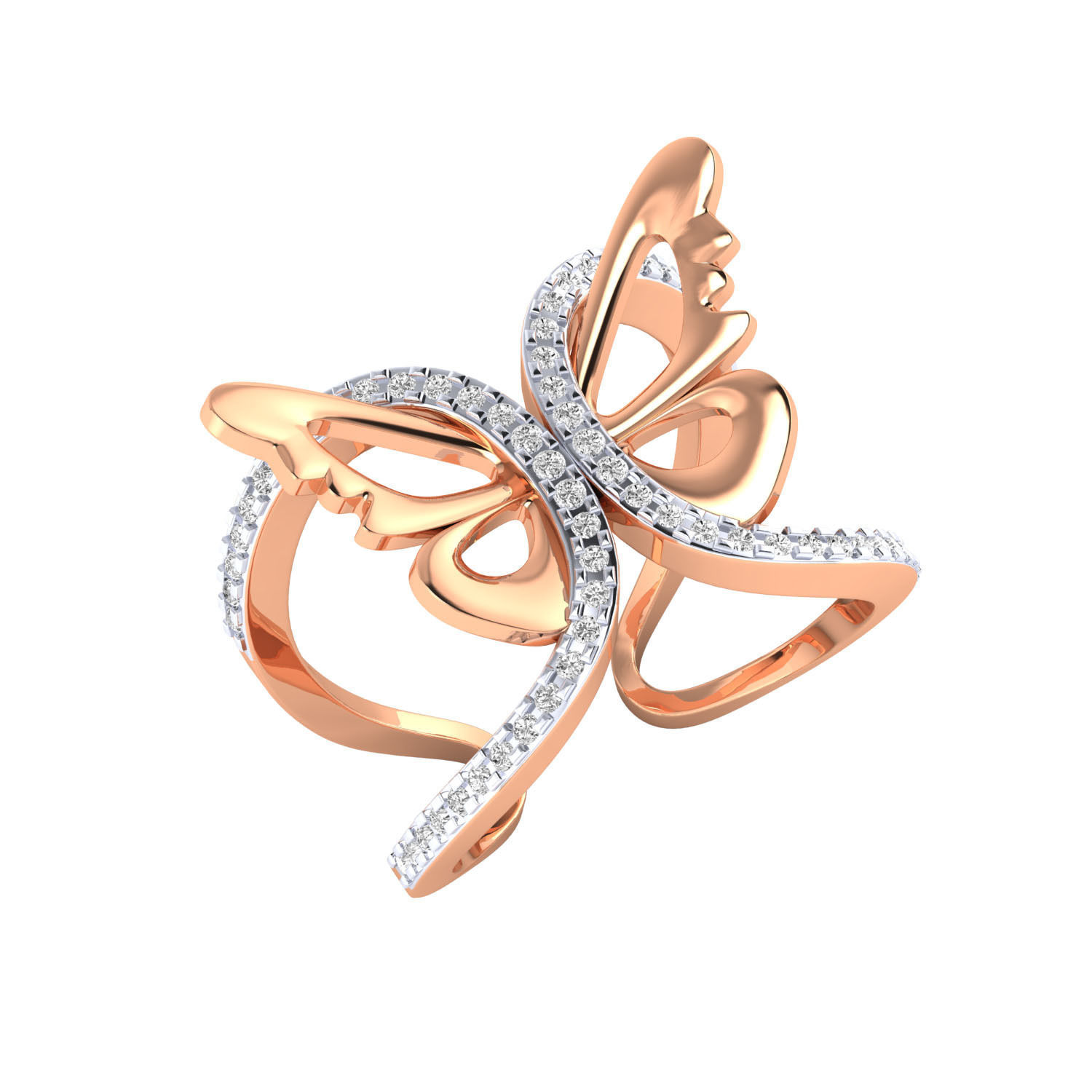 Women butterfly ring 3dm render 3D print model 3D print model_1