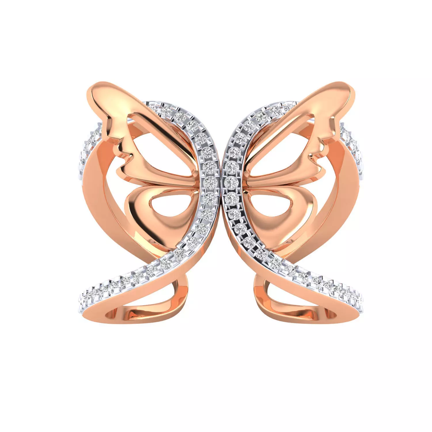Women butterfly ring 3dm render 3D print model 3D print model_0