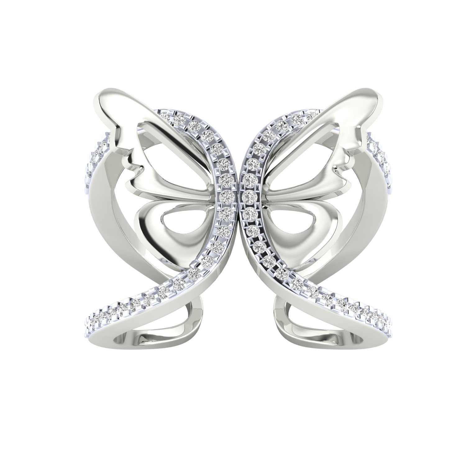 Women butterfly ring 3dm render 3D print model 3D print model_6
