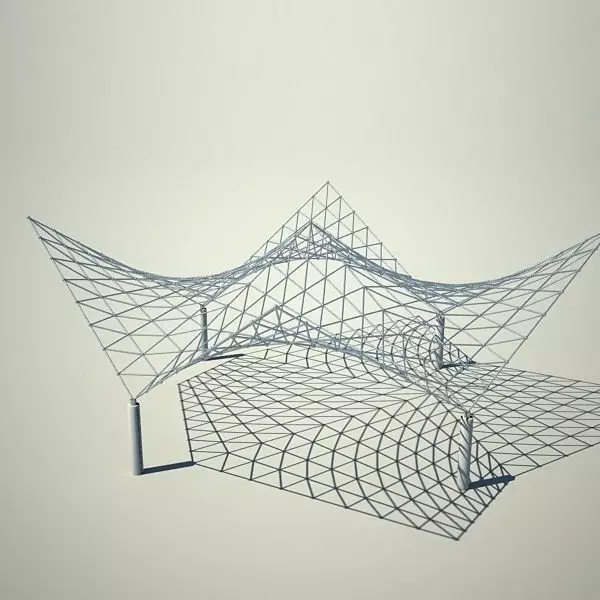 Metallic structure truss 04 modular structure 3D model_0