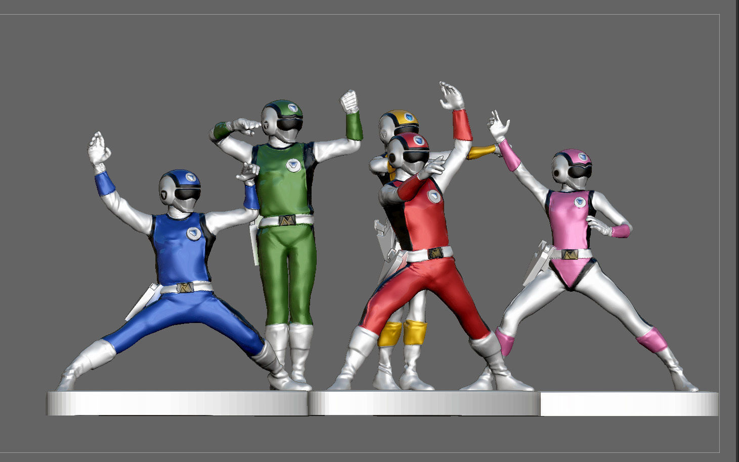 FLASHMAN STATUE Choushinsei FLASHMAN TV SHOW  3D print model_1