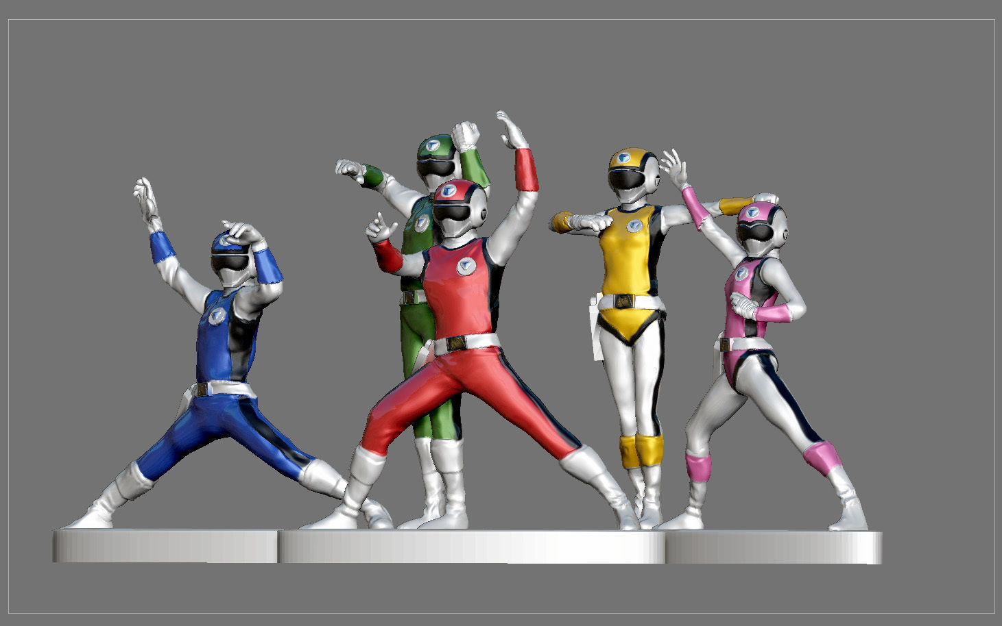 FLASHMAN STATUE Choushinsei FLASHMAN TV SHOW  3D print model_2