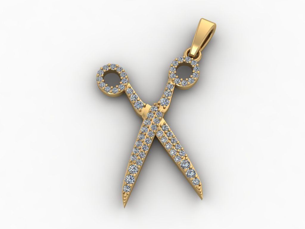 The scissors Pendant 3D print model_4