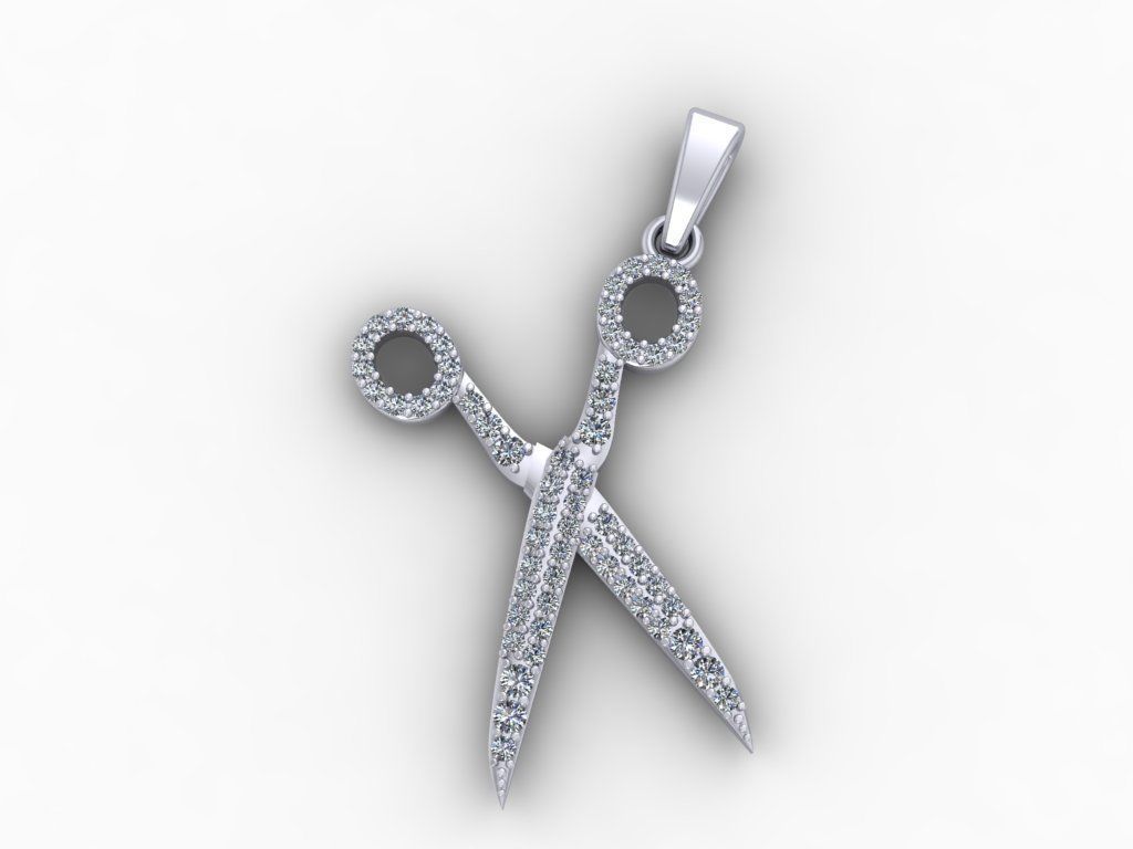 The scissors Pendant 3D print model_6