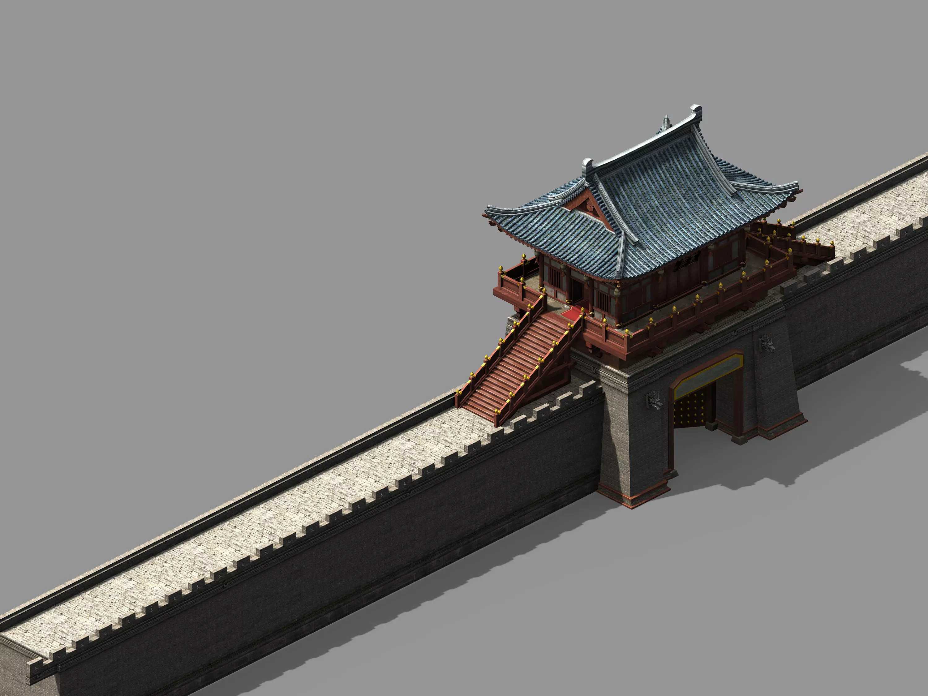 Chang an City-East City Gate 08 3D model_0