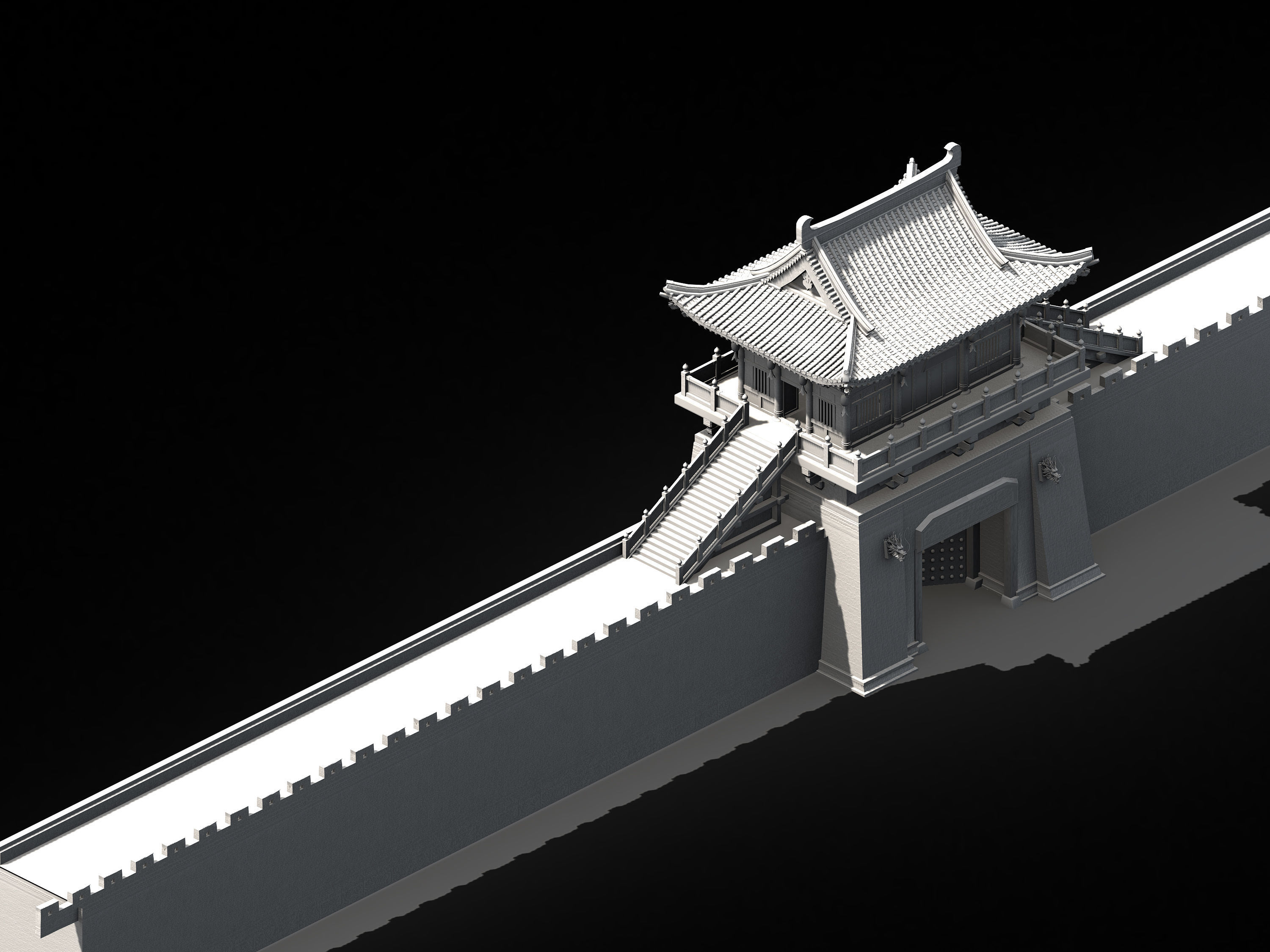 Chang an City-East City Gate 08 3D model_2