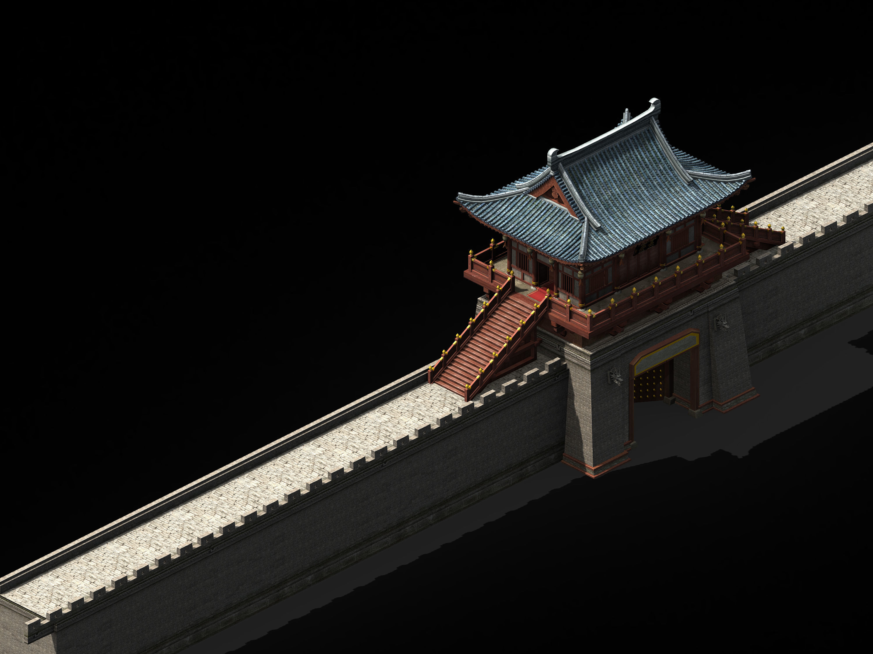 Chang an City-East City Gate 08 3D model_1