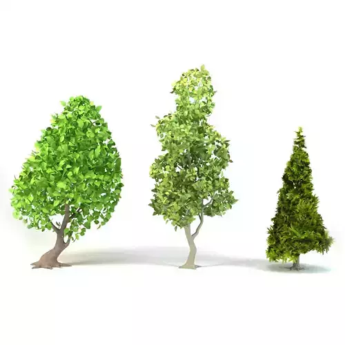 Cartoon Tree Pack Low-poly 3D model Low-poly 3D model