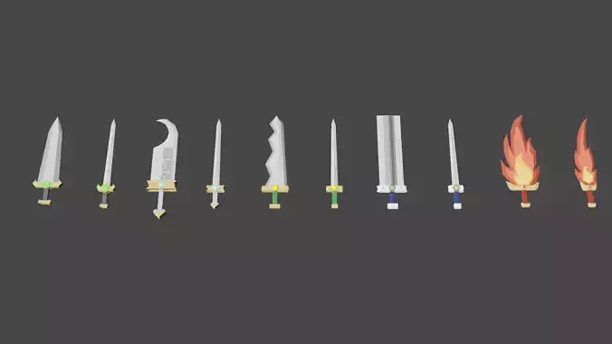 Low Poly Swords 3d model sword