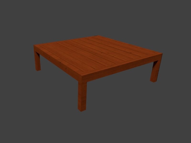 table3d wooden coffee table 3D model_1