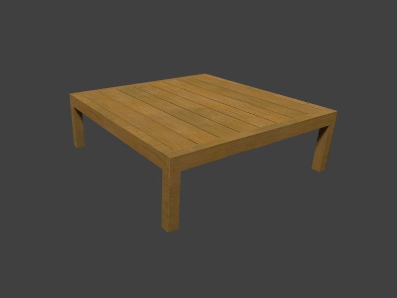 table3d wooden coffee table 3D model_2