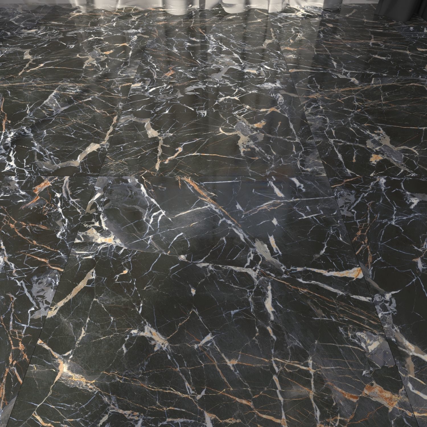 Marble Floor Museum Laurent Black 60x60 Texture_2