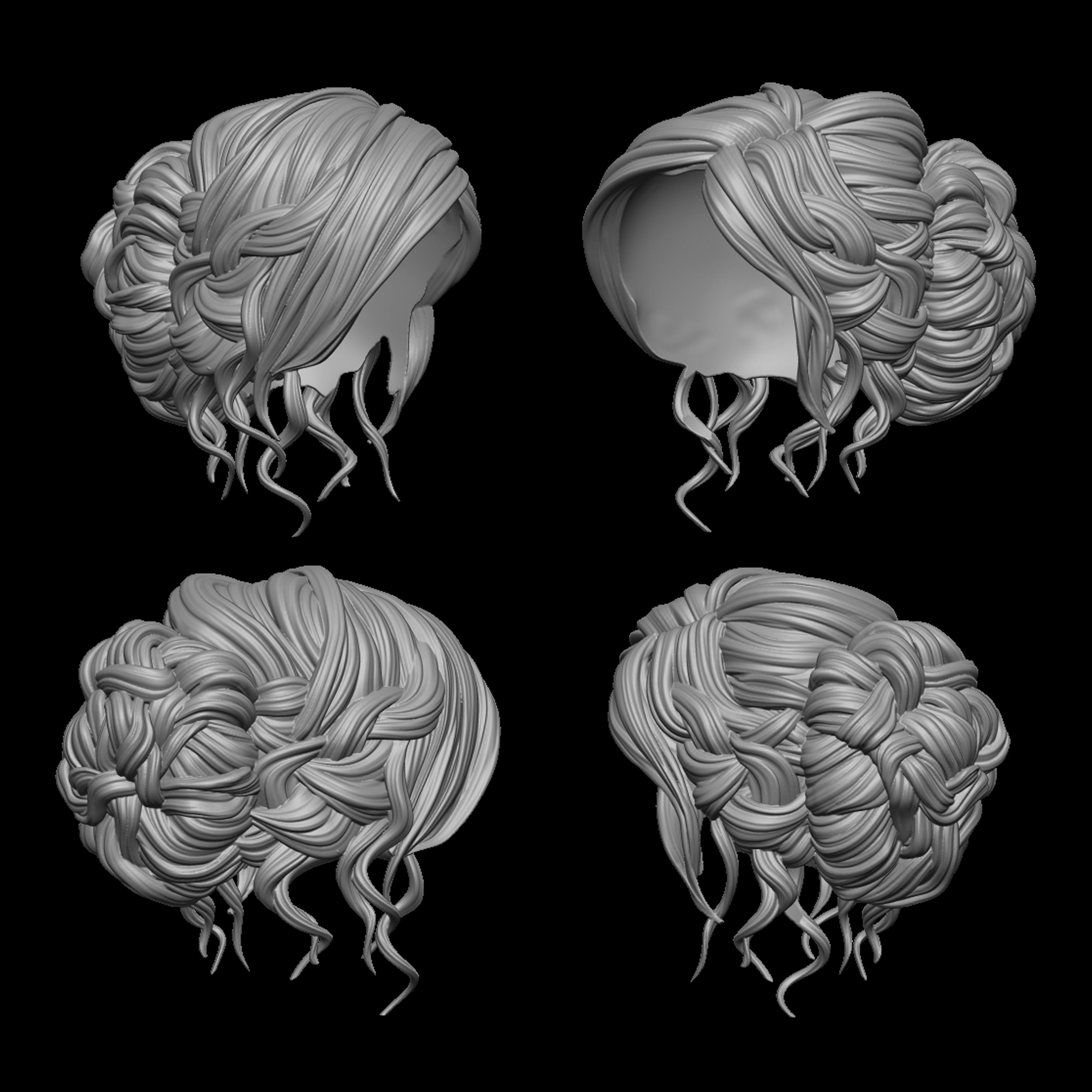 hair 3 3D model_1