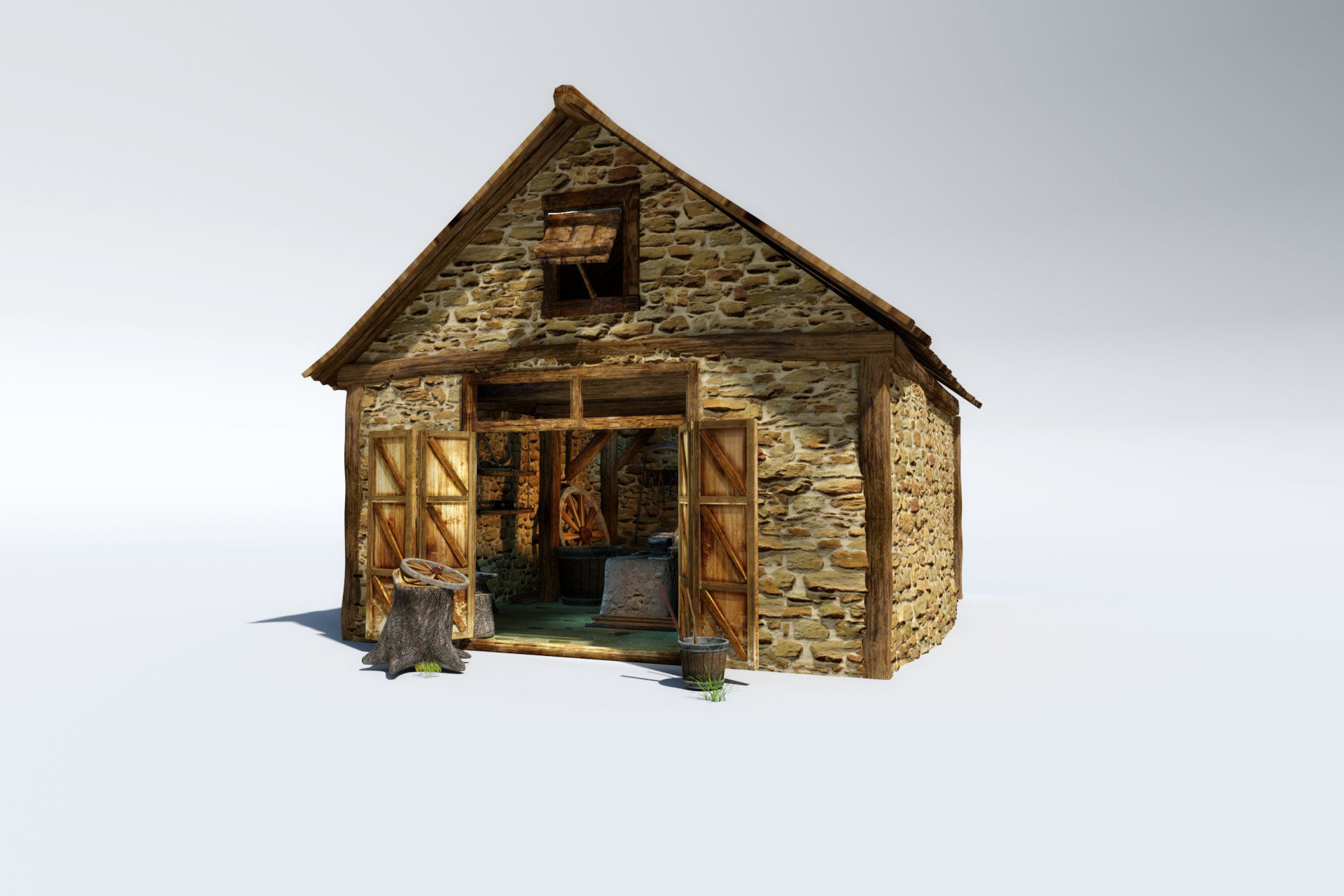 Old Blacksmith workshop 3D model_1