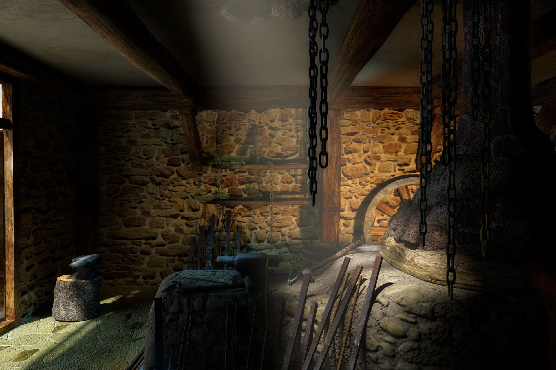 Old Blacksmith workshop 3D model_6