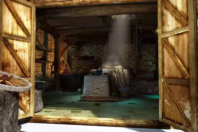 Old Blacksmith workshop 3D model
