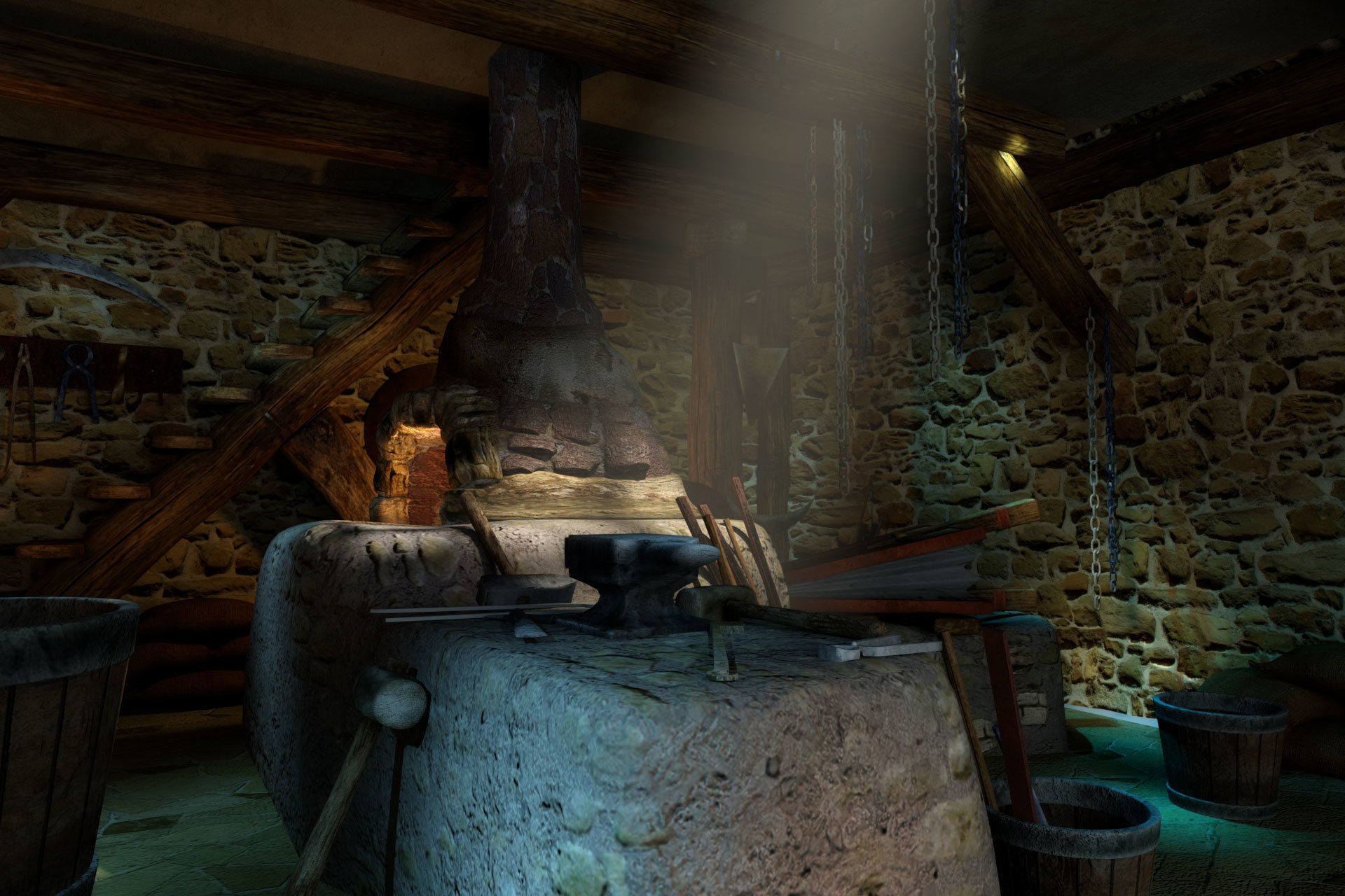 Old Blacksmith workshop 3D model_3