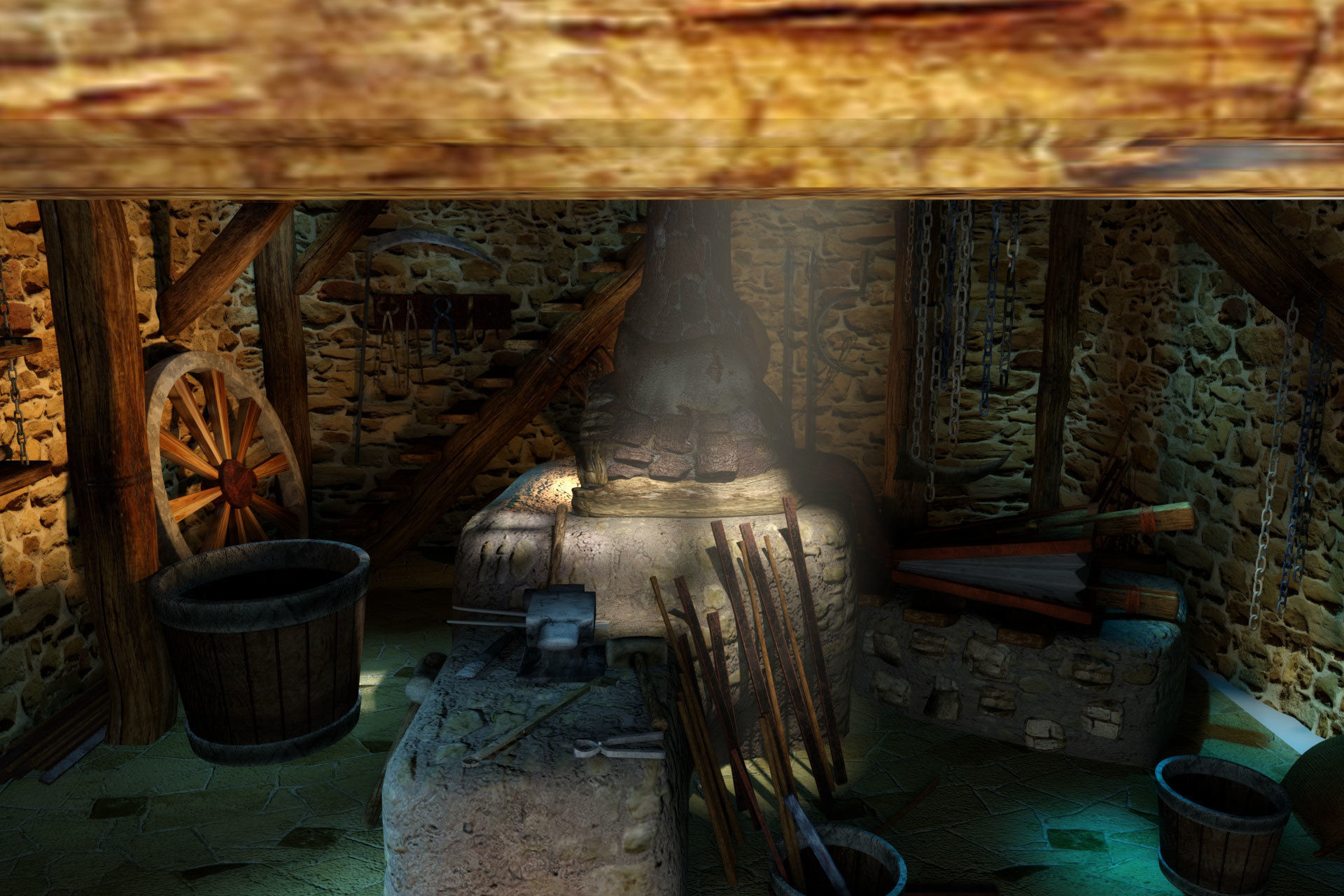 Old Blacksmith workshop 3D model_2